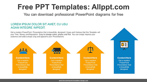 Rising Arrow Banners PowerPoint Diagram