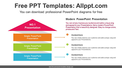 Rising Arrow Banners PPT Diagram