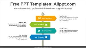 Rising arrow signpost PowerPoint Diagram Template