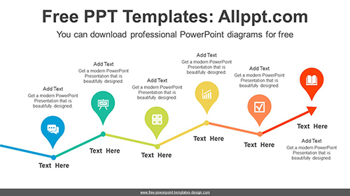 Rising Bar Placemark PowerPoint Diagram