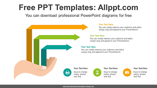 Rising Bent Arrow PowerPoint Template