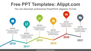 Rising Chart Placemark PowerPoint Diagram