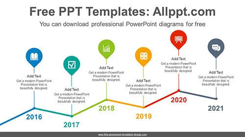 Rising Chart Placemark PowerPoint Diagram