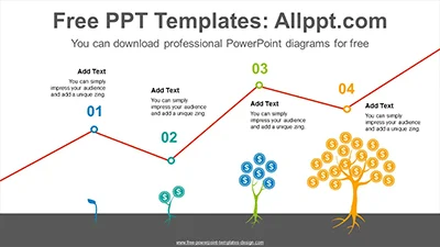 Rising curve tree PowerPoint Diagram Template
