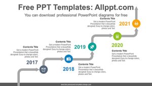 Rising Curved Arrows PowerPoint Diagram