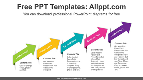Rising Folded Arrows PowerPoint Diagram