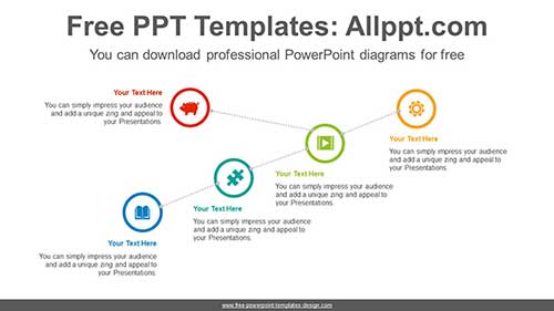 Rising Line Across Circle PPT Diagram