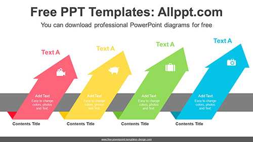 Rising Ribbon Arrow PowerPoint Diagram