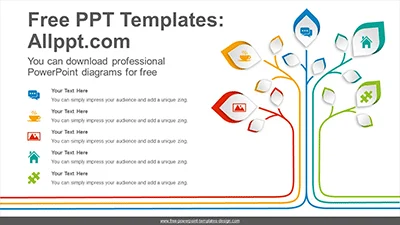 Rising tree stem PowerPoint Diagram Template