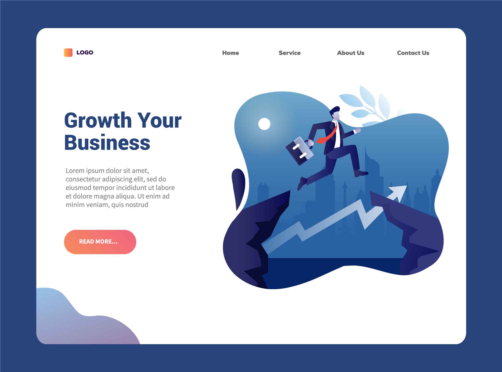 Risk Management Website Template (AI, EPS)