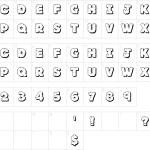 Mapa de caracteres da fonte Rock Outline Font