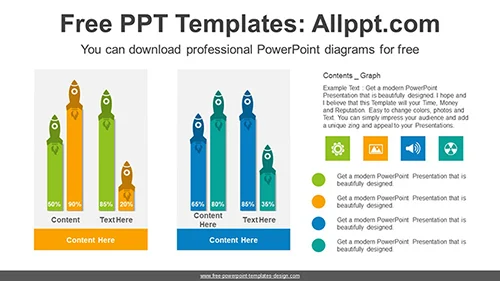 Rocket Column Chart PowerPoint Diagram