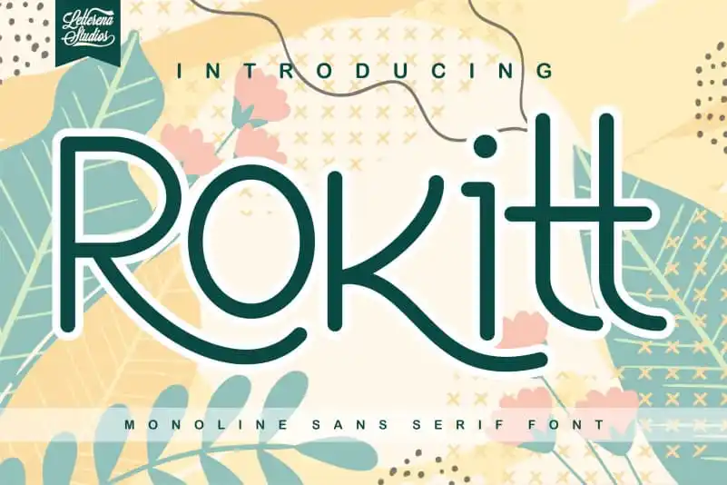 Rokitt - Monoline Sans Serif Font