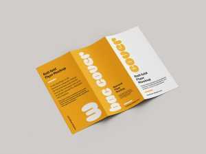 Roll fold DL flyer mockup