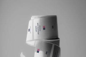 Roll Sticker Mockup (PSD)