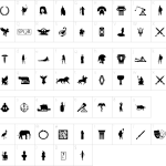 Mapa de caracteres da fonte Roman Empire Font