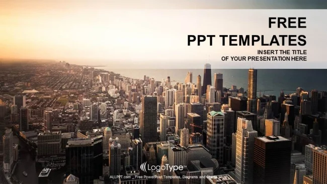 Rooftop View Panorama At Sunset-PPT Templates