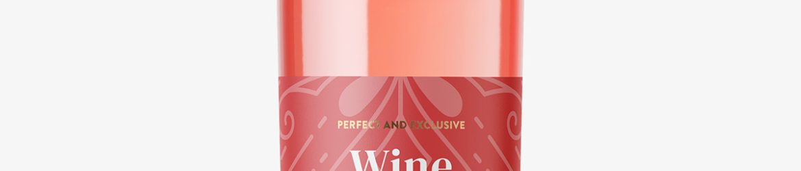 Rose wine bottle mockup