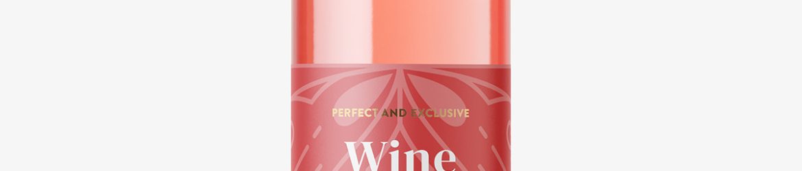 Rose wine bottle mockup