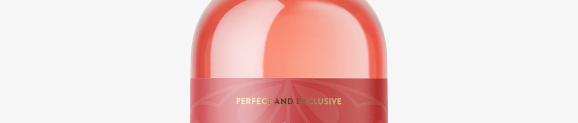 Rose wine bottle mockup
