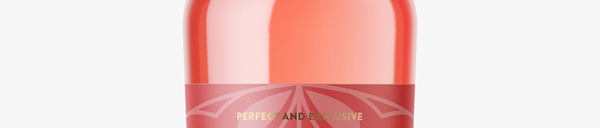 Rose wine bottle mockup