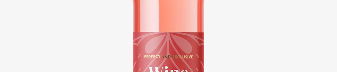 Rose wine bottle mockup