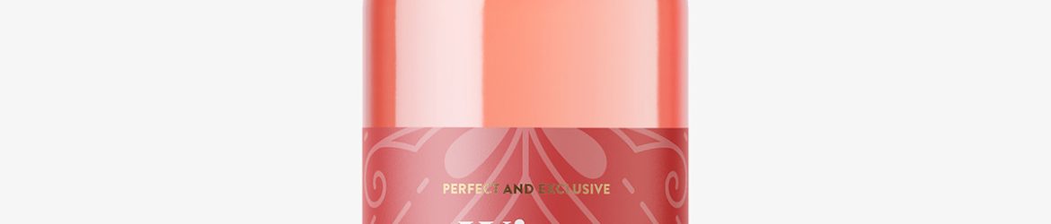Rose wine bottle mockup