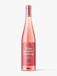 Rose wine bottle mockup