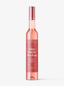 Rose wine bottle mockup