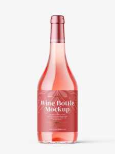 Rose wine bottle mockup