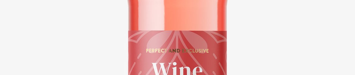 Rose wine bottle mockup