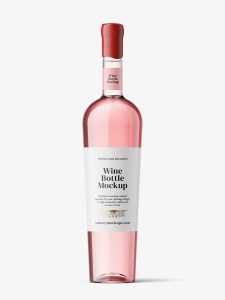 Rose wine bottle with and without wax seal