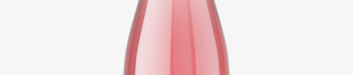 Rose wine bottle with crown cap mockup