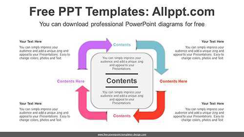 Rotating Curved Arrow PowerPoint Diagram