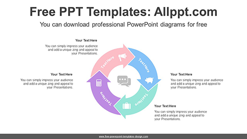 Rotating Curved Arrows PowerPoint Diagram