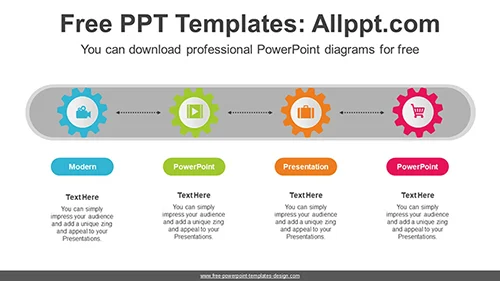 Rotating Wheels Gear PowerPoint Diagram