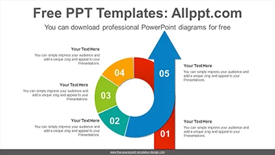Rotation rising arrow PowerPoint Diagram Template