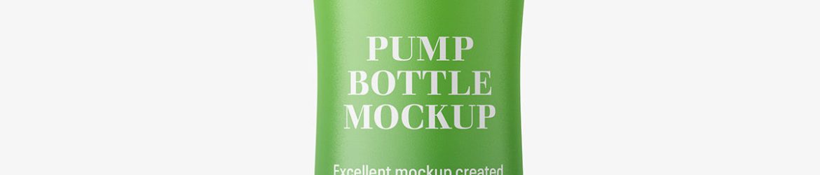 Round bottle with pump mockup / matt