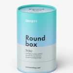 Round box mockup / paper / metallic / kraft paper