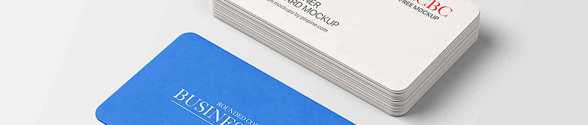 Round Corners Business Card Mockup (PSD)