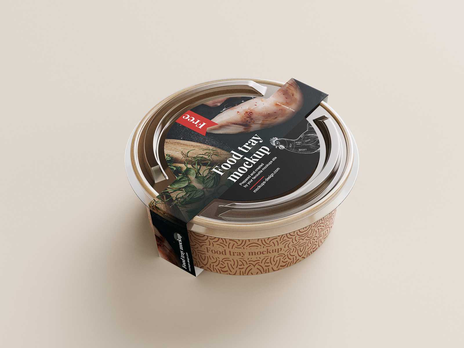 Round food tray mockup - Instant Download
