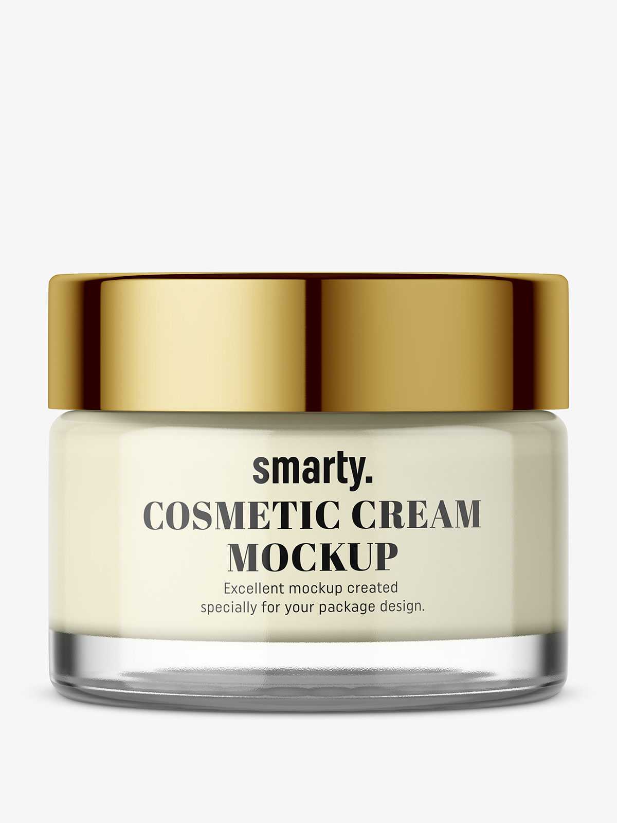 Round glass cosmetic jar