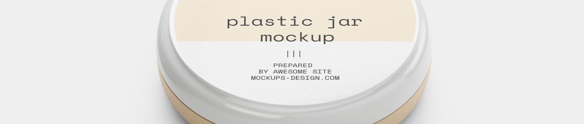 Round plastic jar mockup