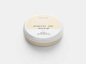 Round plastic jar mockup