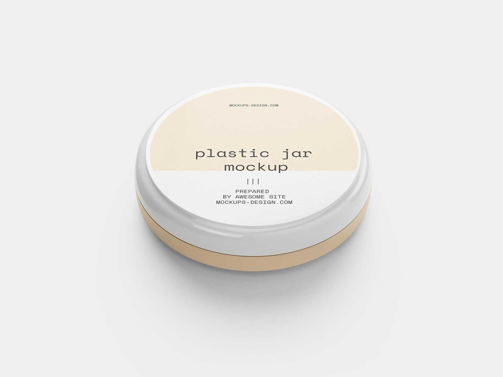 Round plastic jar mockup
