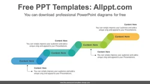 Round rectangle stairs PowerPoint Diagram Template