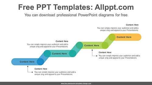 Round rectangle stairs PowerPoint Diagram Template