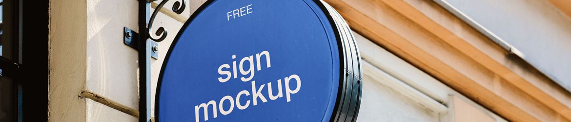 Round sign mockup