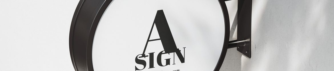 Round street sign mockup - Instant Download