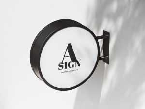 Round street sign mockup - Instant Download